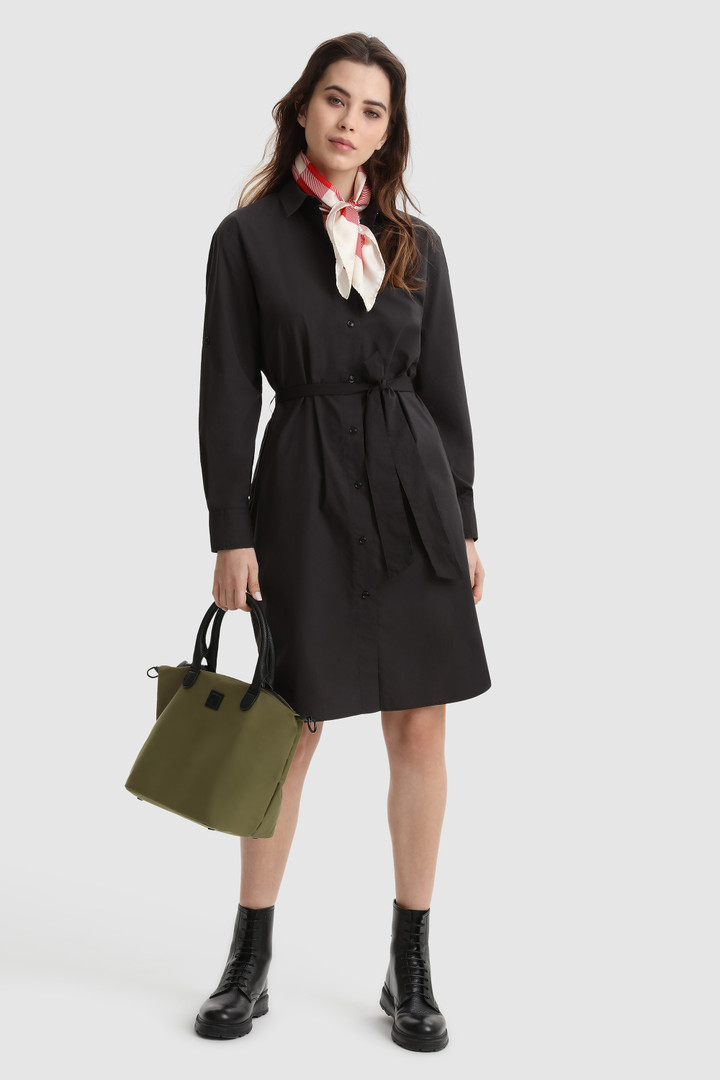 Popeline belted dress