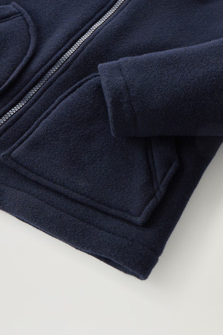 Hooded Jacket in Recycled Manteco Wool Blend Blue photo 3 | Woolrich