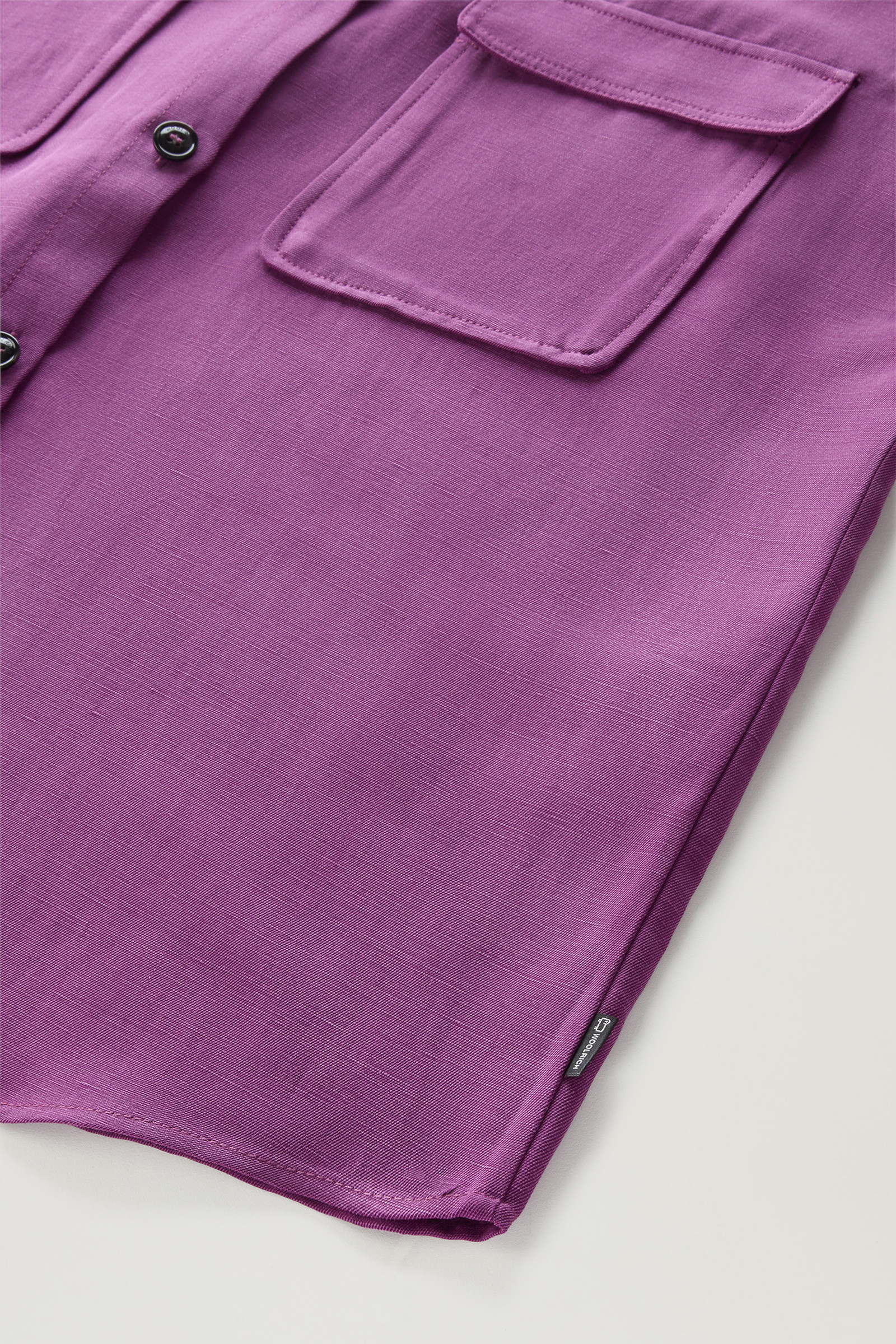 Chemisier à manches courtes en lin mélangés lilas photo 7 | Woolrich