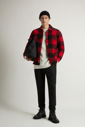 Surchemise Alaskan Check en laine italienne mélangée recyclée Rouge | Woolrich