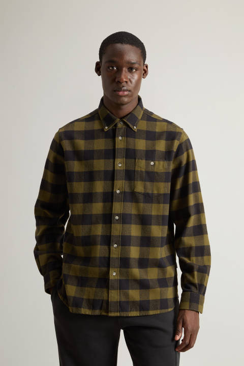 Traditional Flannel Check Shirt Green | Woolrich