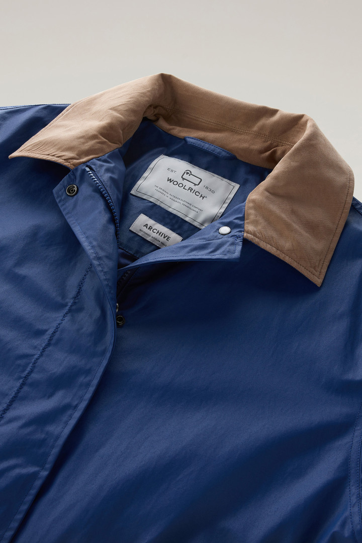 Waxed Trenchcoat aus einer Baumwoll-Nylon-Mischung mit Spitzkragen Blau photo 6 | Woolrich