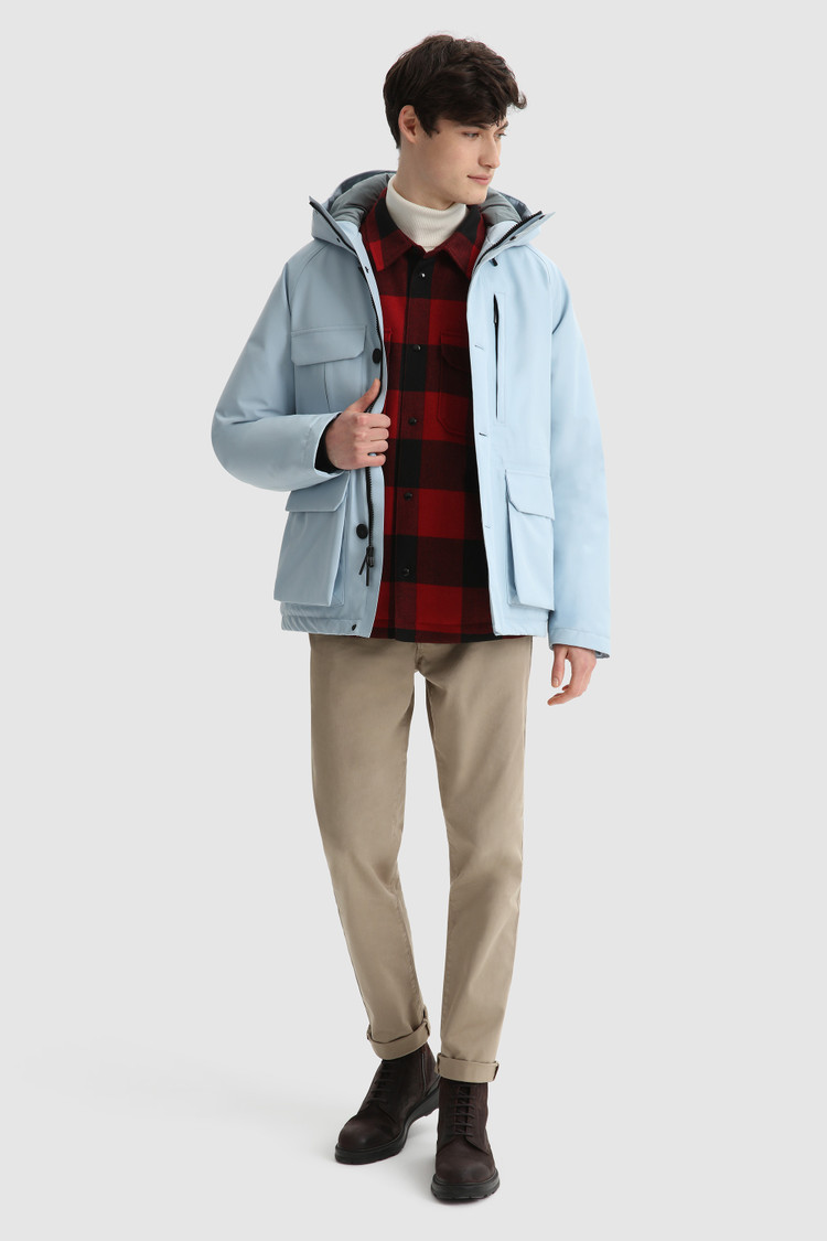 Chemise matelassée Alaskan à carreaux en laine italienne recyclée