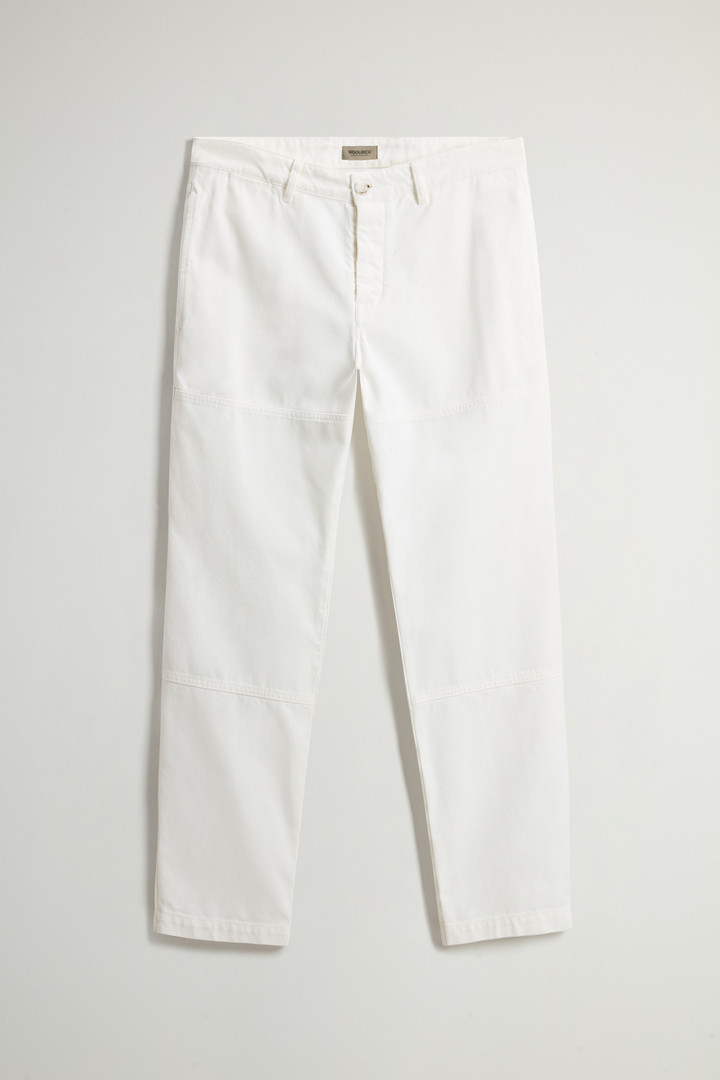 Garment-Dyed Carpenter Pants in Pure Cotton Canvas White photo 4 | Woolrich