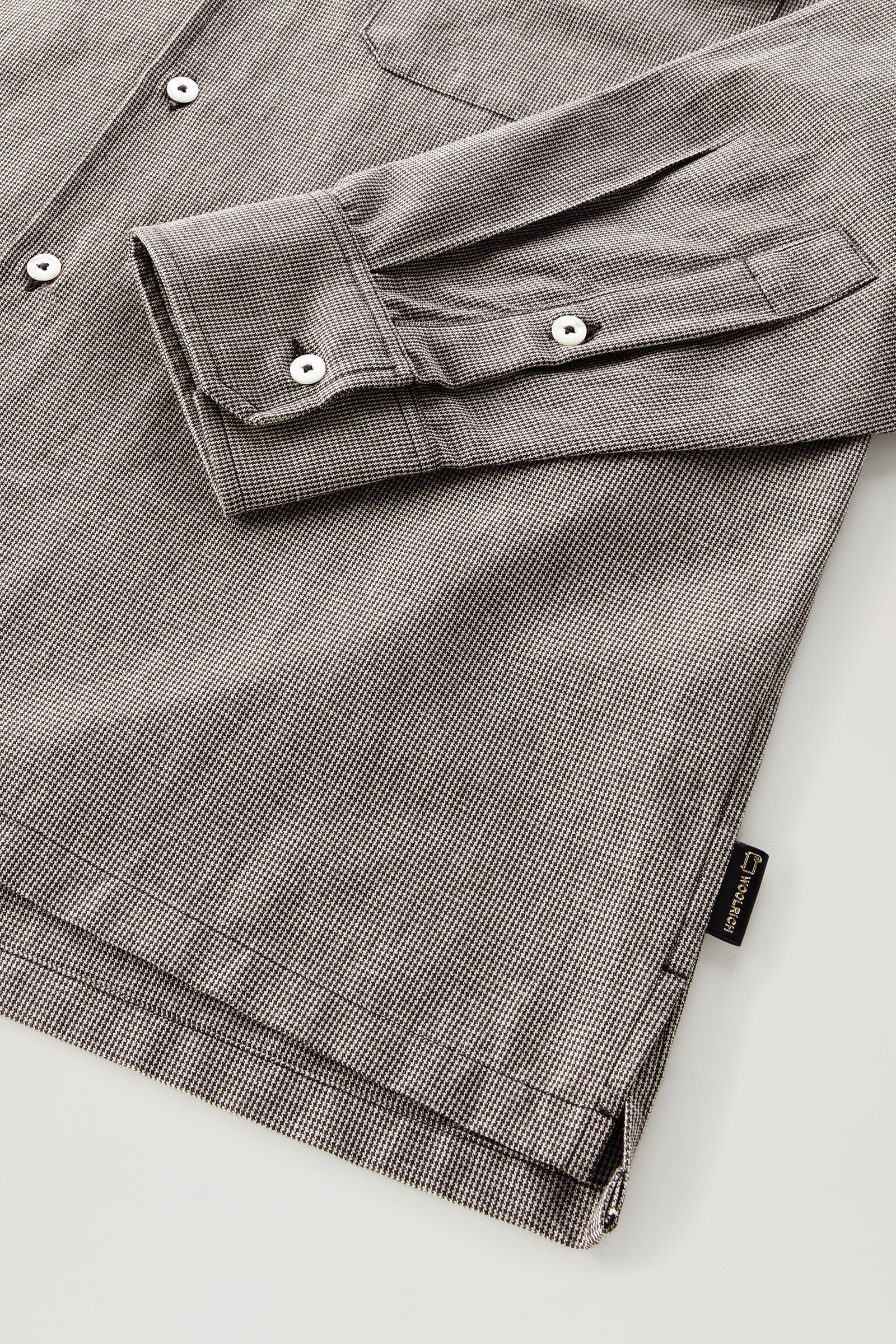 Giacca a camicia in misto cotone e lino marrone photo 7 | Woolrich