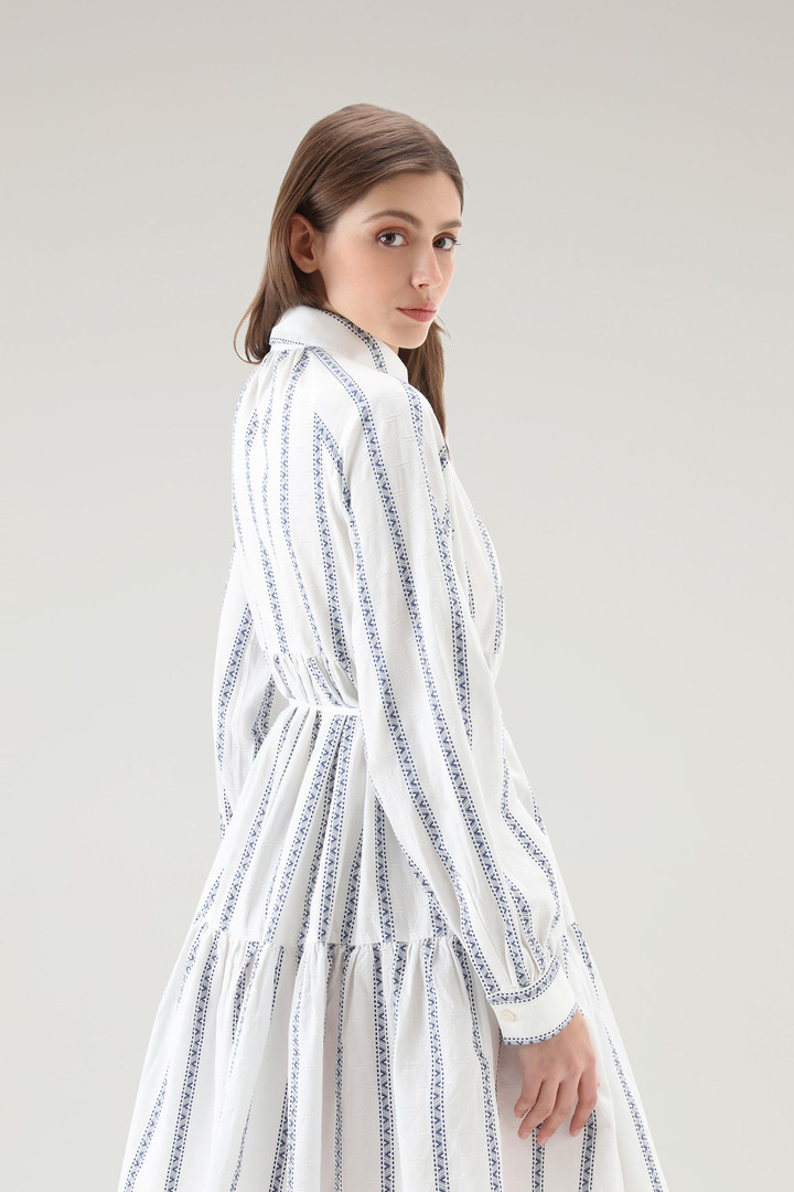 Robe chemise à volants en pur coton Blanc photo 3 | Woolrich