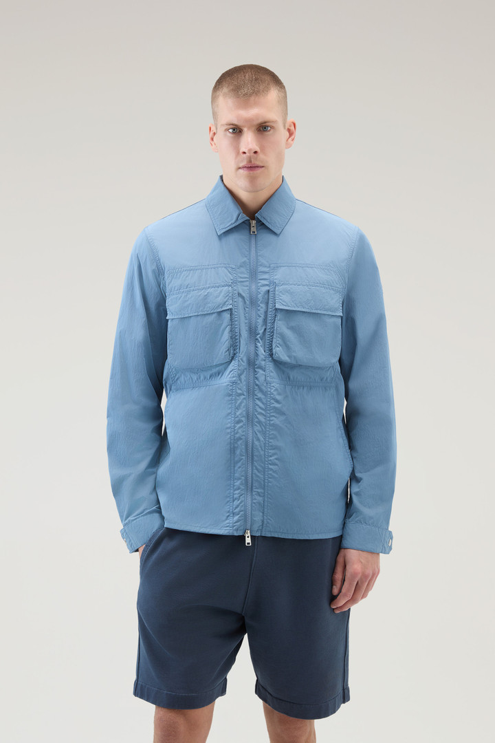 Shirt Jacket in Crinkle Nylon Blue photo 1 | Woolrich