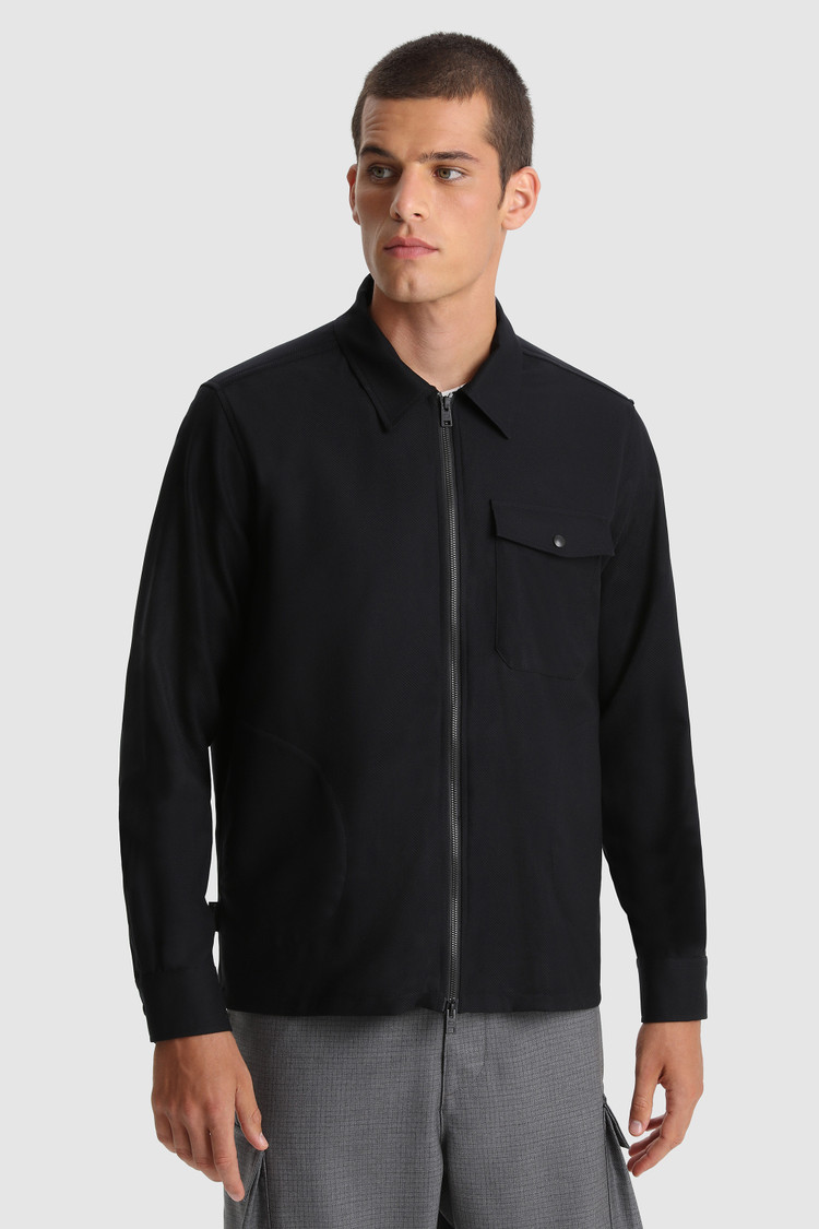 Merino cool wool textured Overshirt
