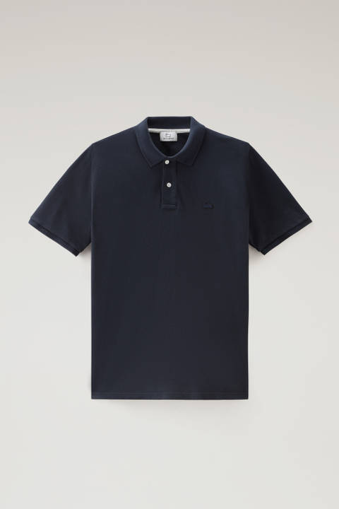 Piquet Polo Shirt in Pure Cotton Blue photo 2 | Woolrich