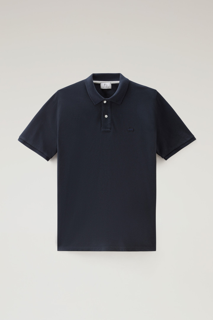 Polo-Shirt aus Piqué aus reiner Baumwolle Blau photo 5 | Woolrich