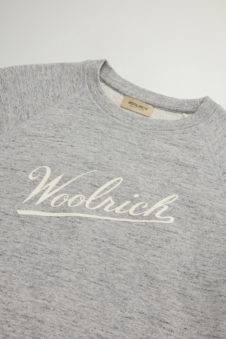 Crewneck Sweatshirt in Pure Cotton Mouliné Gray photo 2 | Woolrich