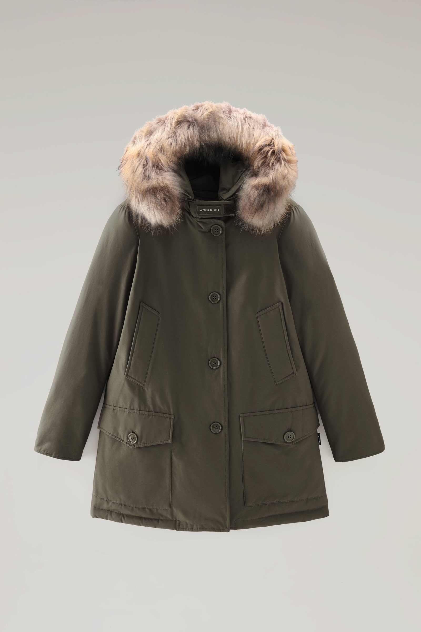 Mendicidad Cálculo Pepino Women's Arctic Parka in Ramar Cloth with Four Pockets and Detachable Fur  Trim Green | Woolrich USA