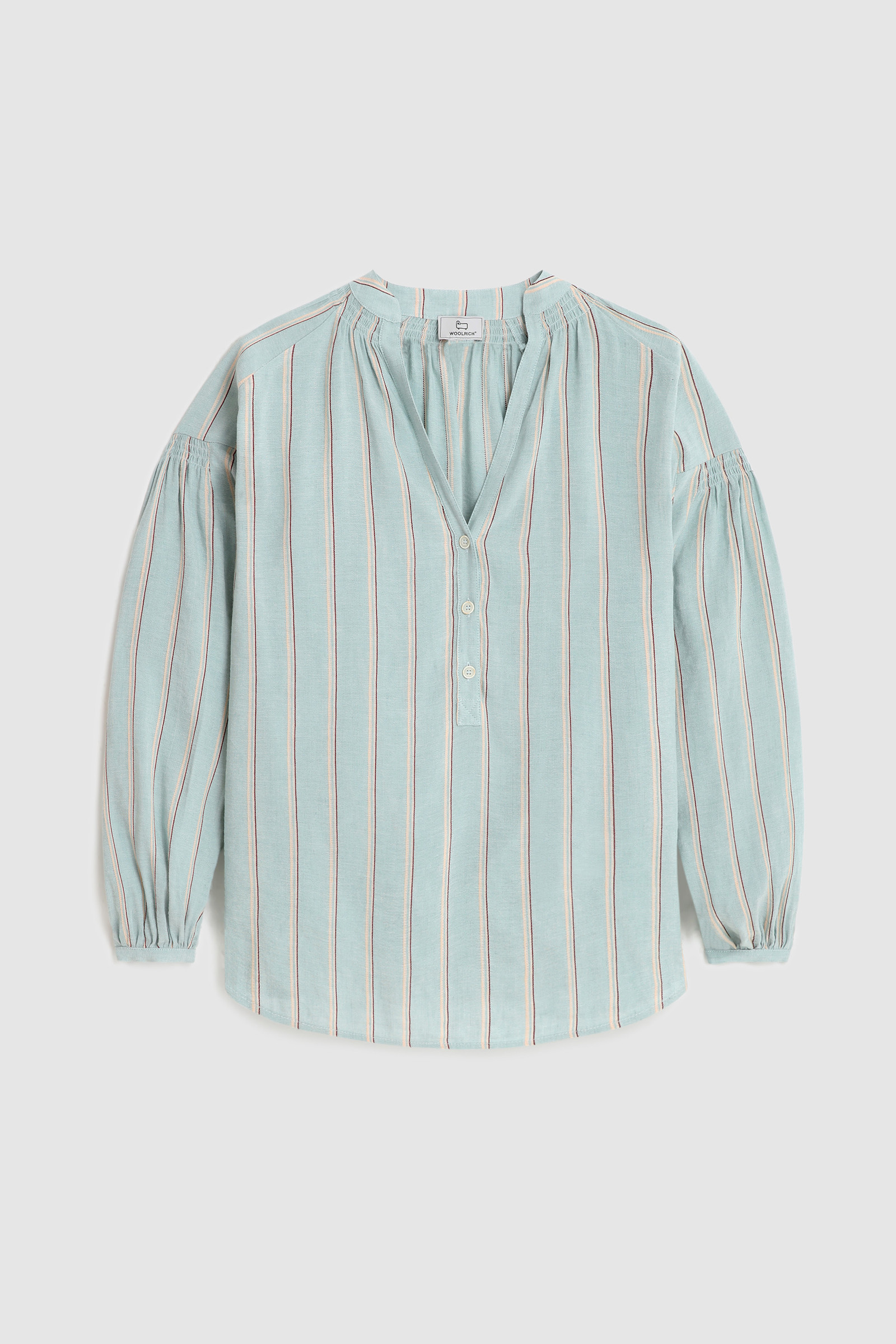 Striped linen blend blouse Blue photo 4 | Woolrich