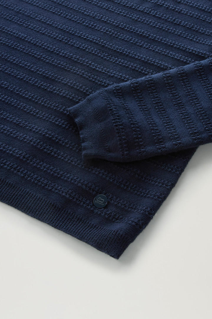 Sweater aus reiner Baumwolle mit U-Boot-Ausschnitt Blau photo 7 | Woolrich