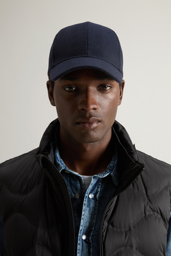 Cap in Recycled Italian Wool-Blend Fabric Blue photo 3 | Woolrich