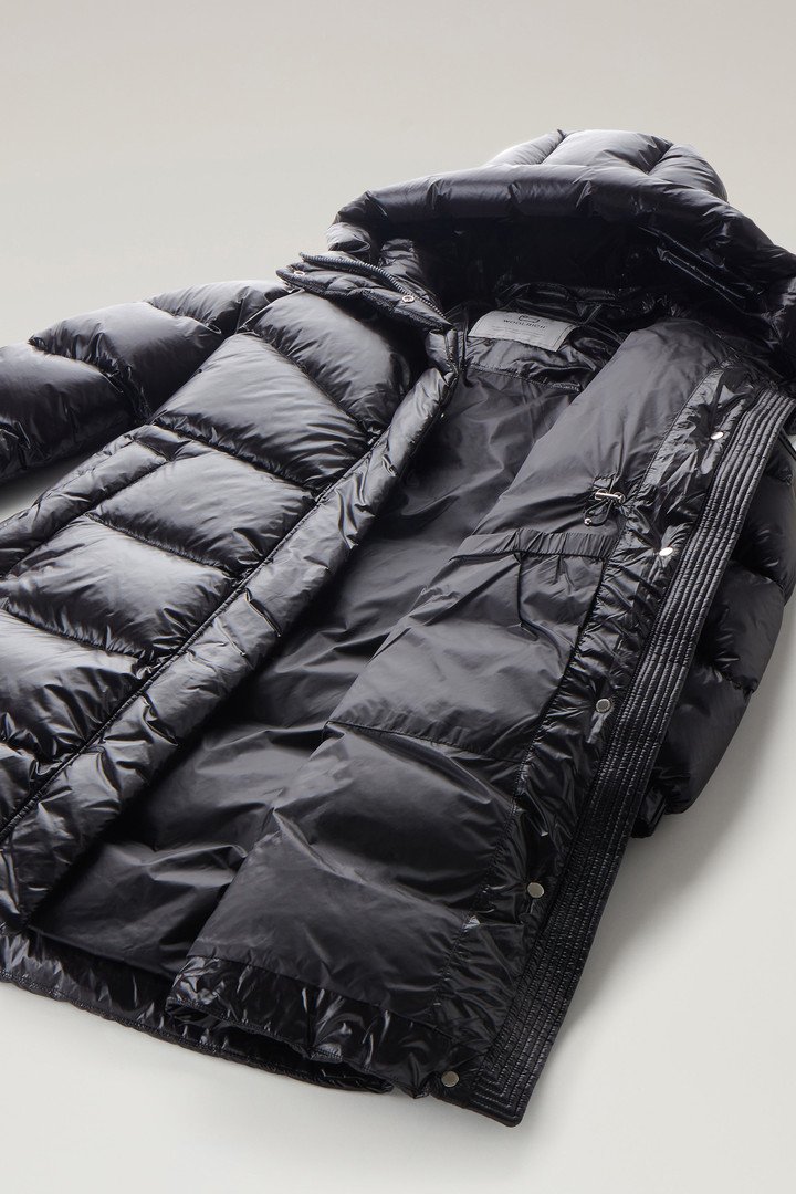 Lange Aliquippa Daunenjacke aus glänzendem Nylon Schwarz photo 10 | Woolrich