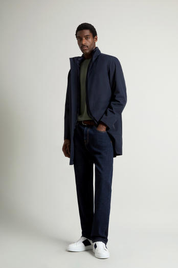 2-In-1 Overcoat in Two-Layered Fabric Blue photo 1 | Woolrich