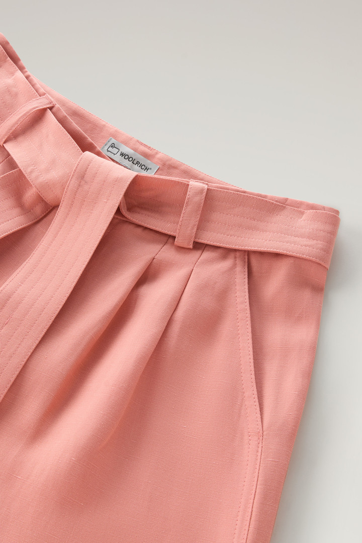 Pantalon en lin mélangés avec ceinture en tissu Rose photo 6 | Woolrich