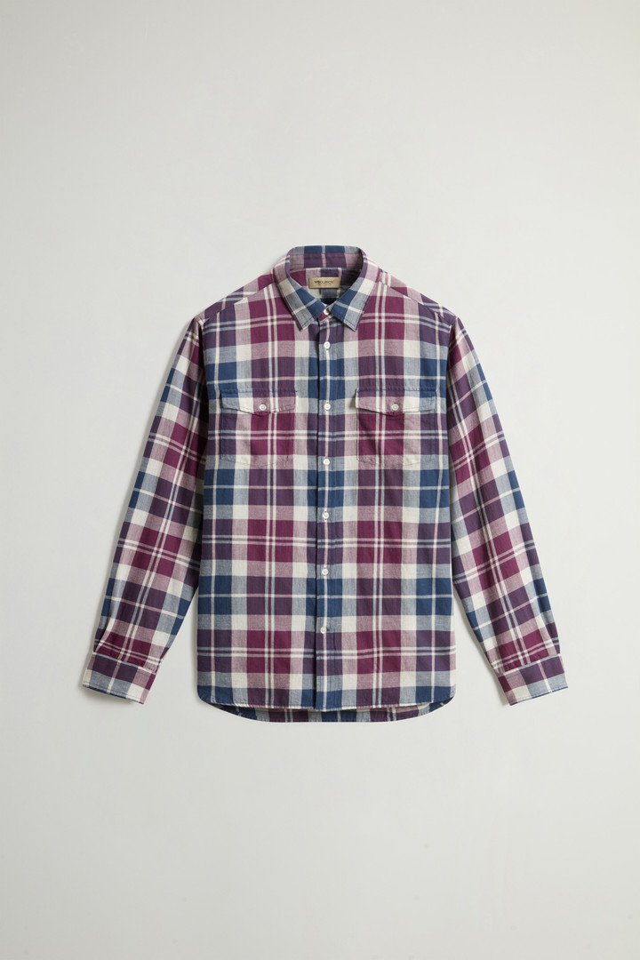 Flanellen overhemd van zuiver Madras-katoen met geruit patroon Meerkleurig photo 5 | Woolrich