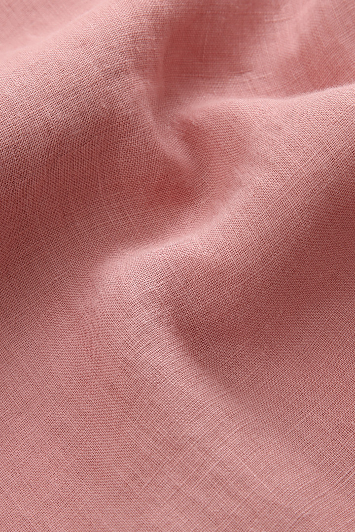 Camisa de puro lino teñida en prenda con cuello mao rosado photo 9 | Woolrich