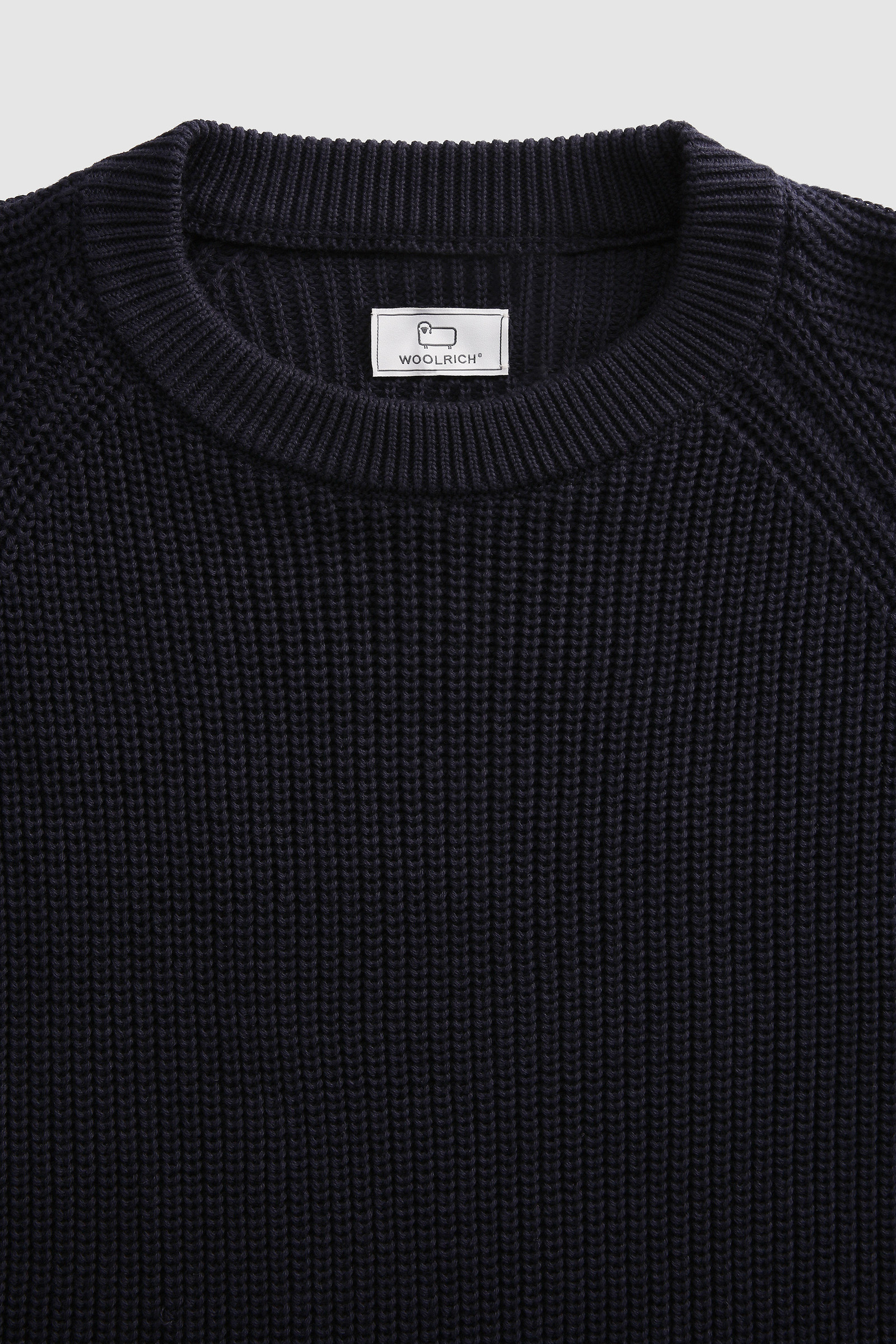 Jersey de cuello redondo de algodón acanalado azul photo 5 | Woolrich