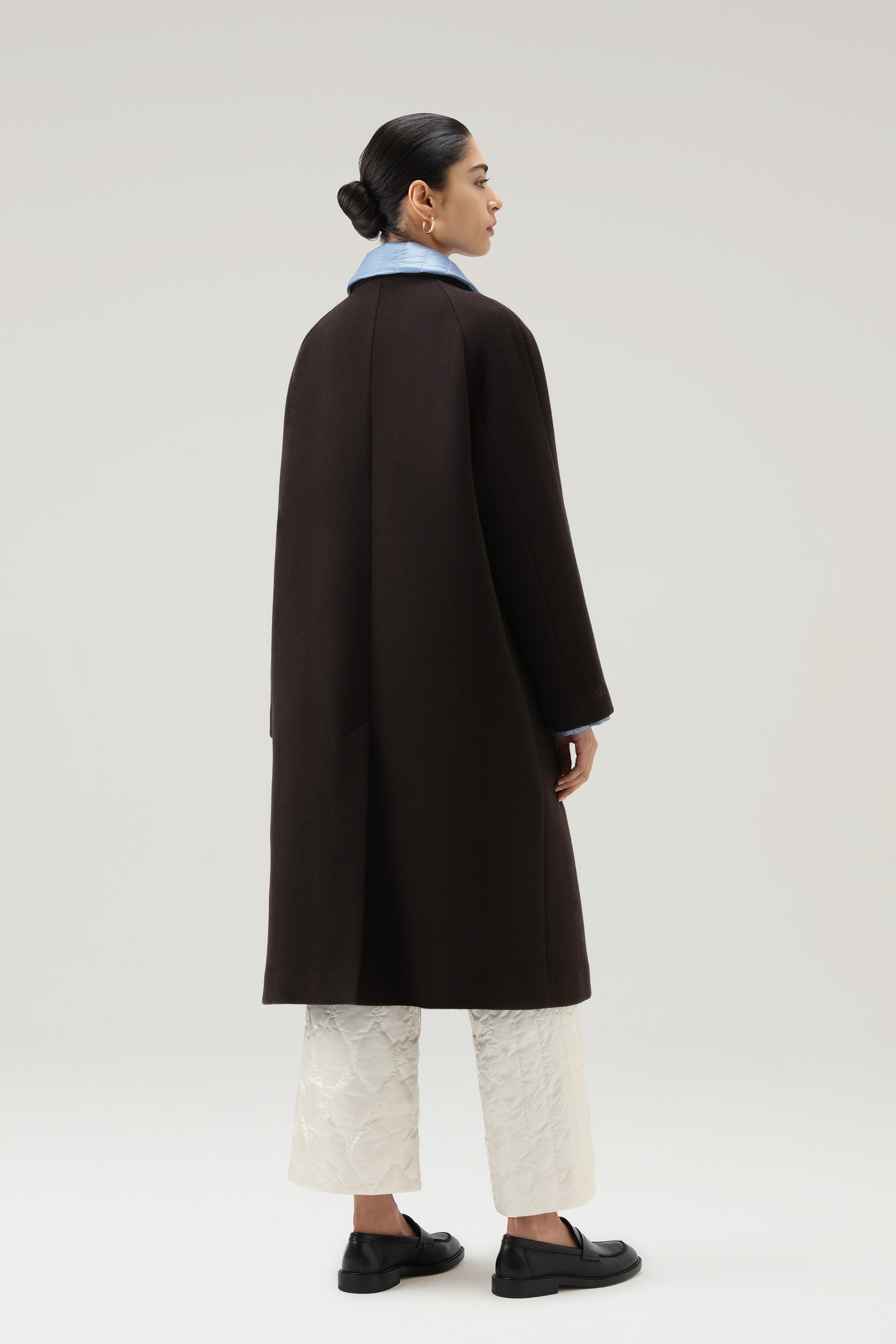 3-in-1 Double Overcoat in Melton Wool and Nylon - Daniëlle Cathari / Woolrich Brown photo 3 | Woolrich