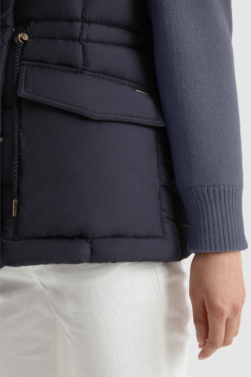 Steppjacke Auburn mit gestrickten Ärmeln Blau photo 2 | Woolrich