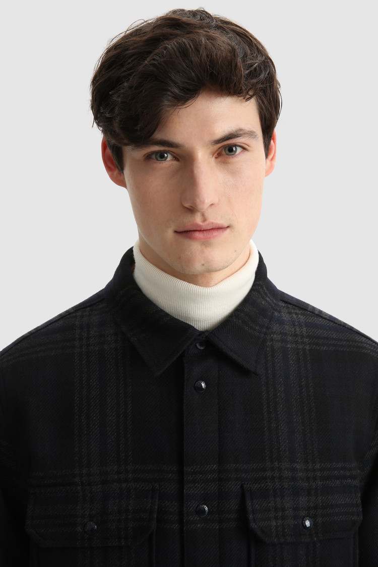 Chemise matelassée Alaskan à carreaux en laine italienne recyclée