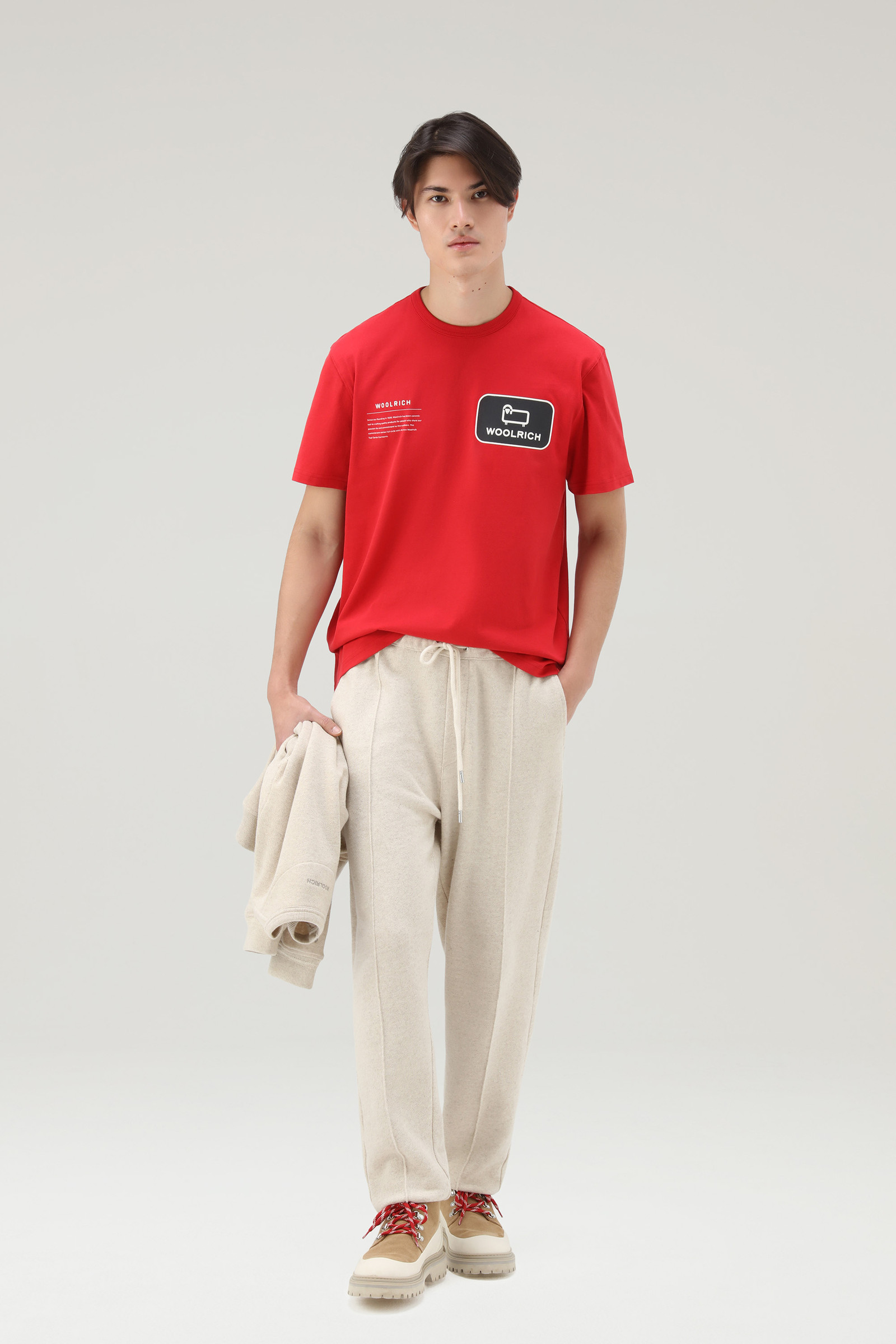 T-shirt U.S. Trails en pur coton rouge photo 2 | Woolrich