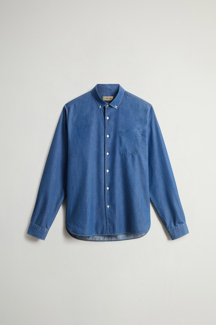 Pure Cotton Shirt with Small Pocket Blue photo 5 | Woolrich