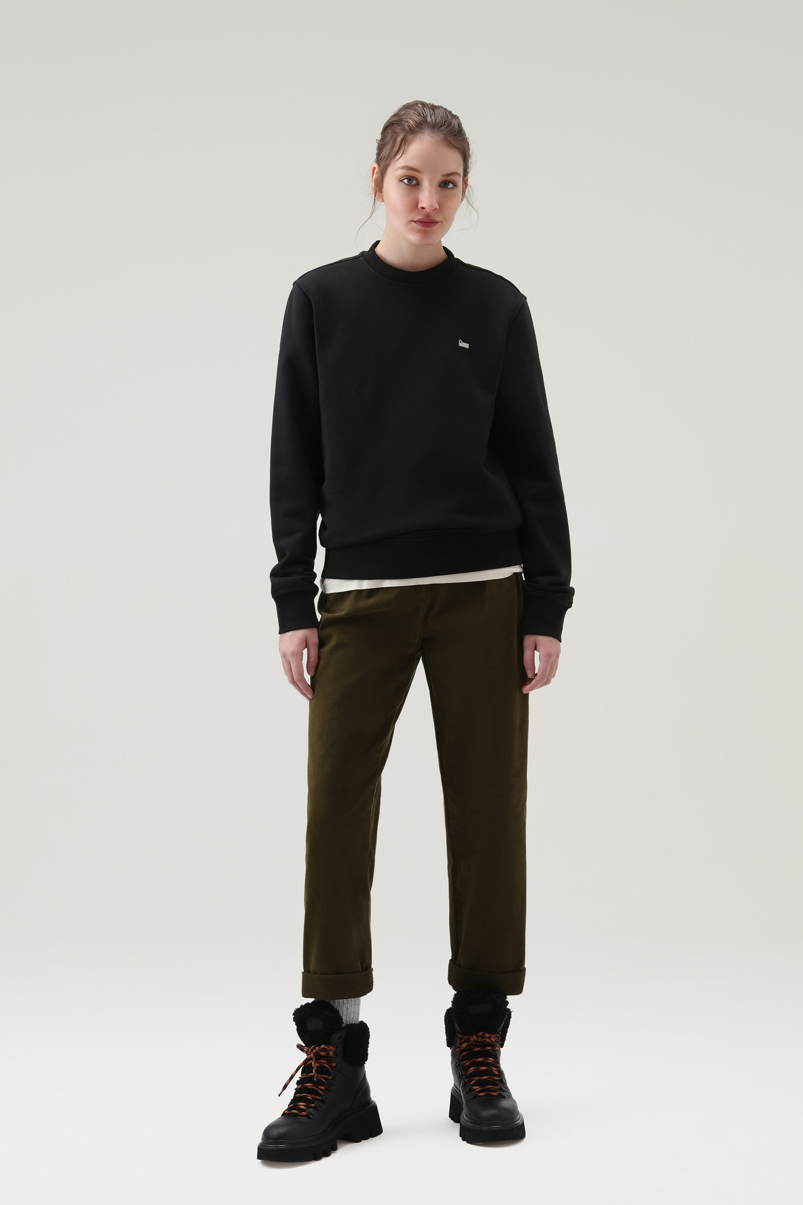Licht klassiek crewneck sweatshirt zwart photo 5 | Woolrich