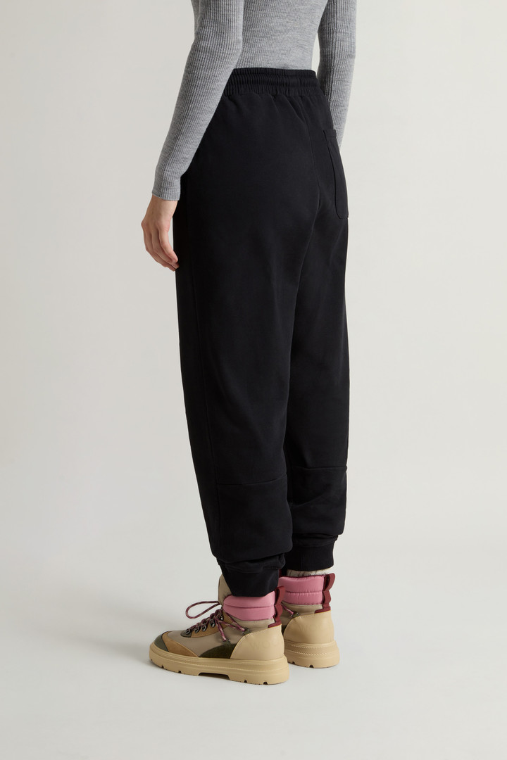 Pure Cotton Pants with Drawstring and Rear Pocket Black photo 3 | Woolrich