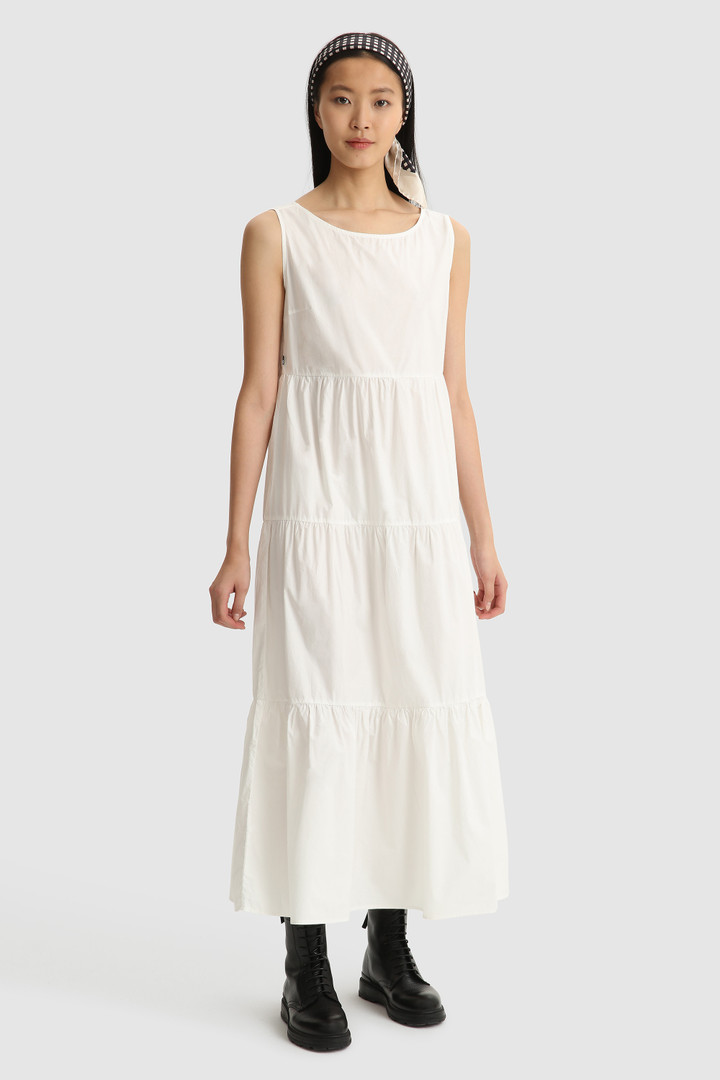 Poplin sleeveless long dress