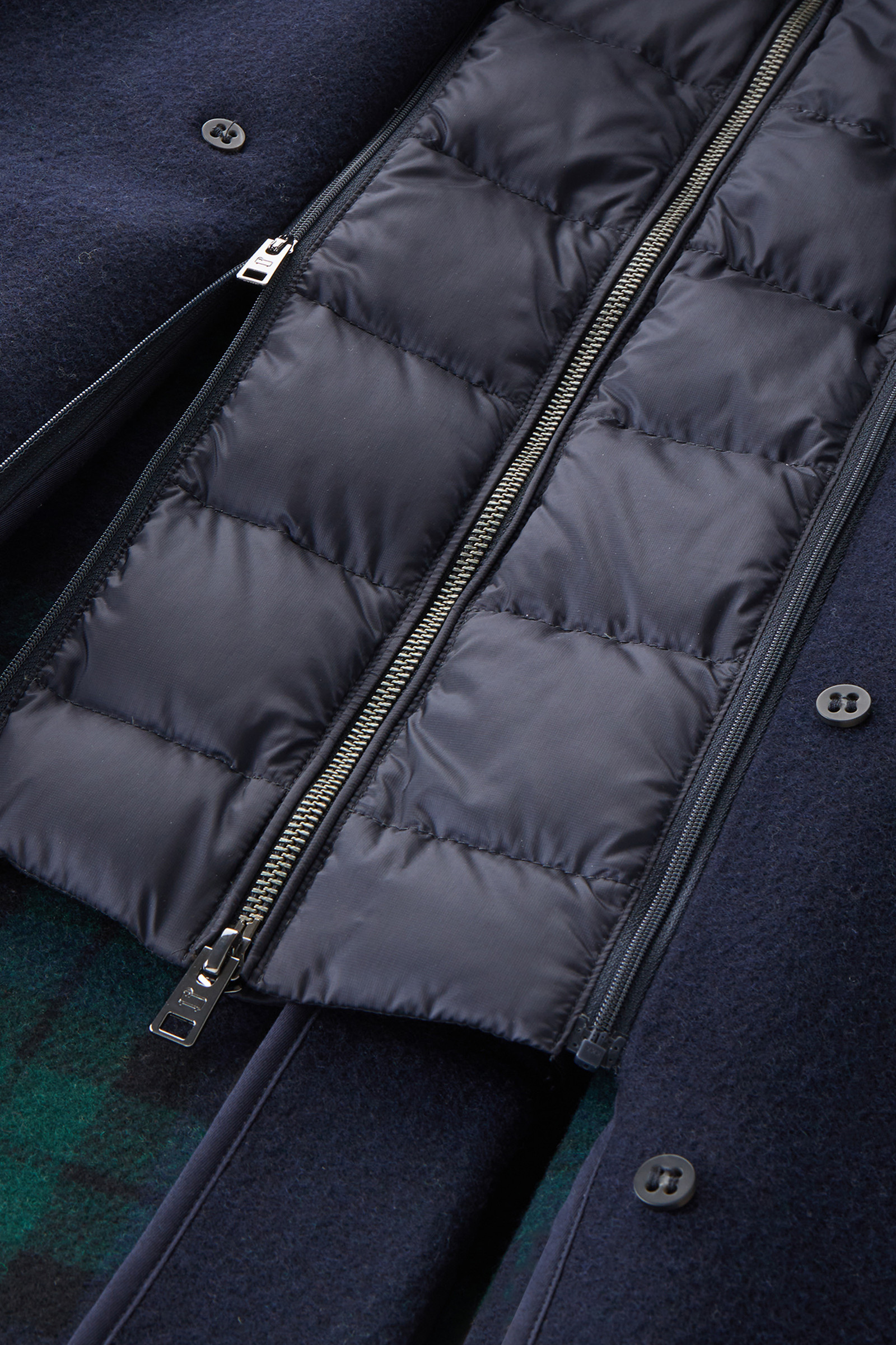 Caban 2 in 1 in misto lana italiana riciclata blu photo 9 | Woolrich