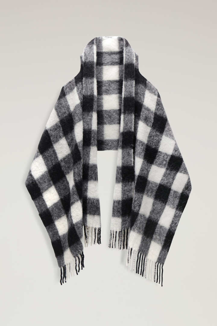 Woolrich Women Buffalo Check Cape Scarf White Size ONE