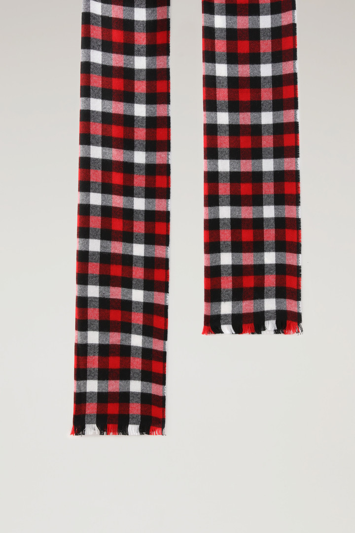 Check Scarf in Pure Wool Red photo 2 | Woolrich