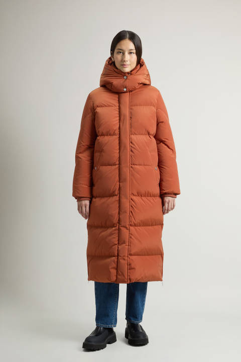 Aurora Long Parka in Stretch Nylon Brown | Woolrich