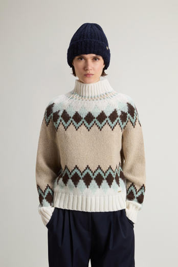 Trui met Fair Isle-patroon van wolmix en mohair Wit photo 1 | Woolrich