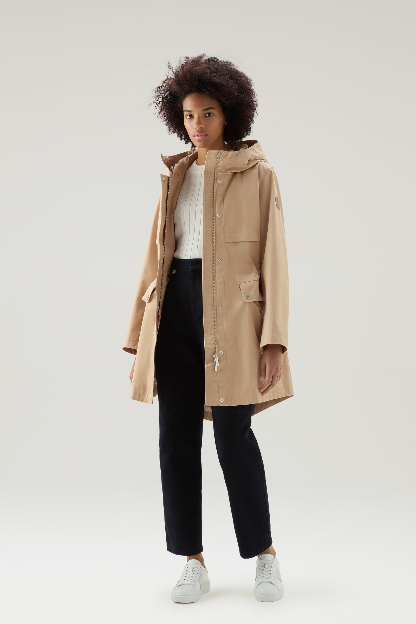 Havice Summer Parka en pur coton beige photo 2 | Woolrich