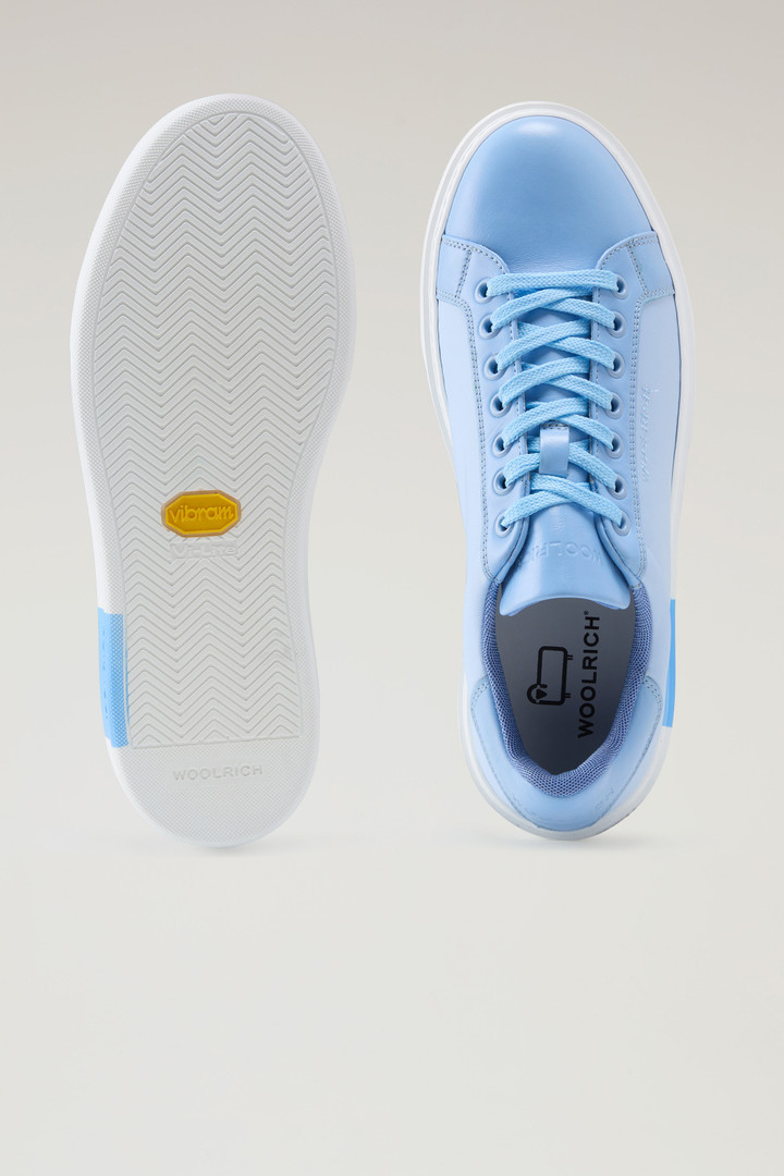 Classic Court Sneakers in Technical Fabric with Leather Trim Blue photo 4 | Woolrich