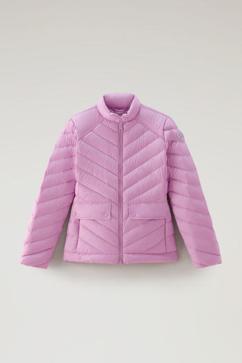 Short Padded Jacket with Chevron Quilting Pink | Woolrich