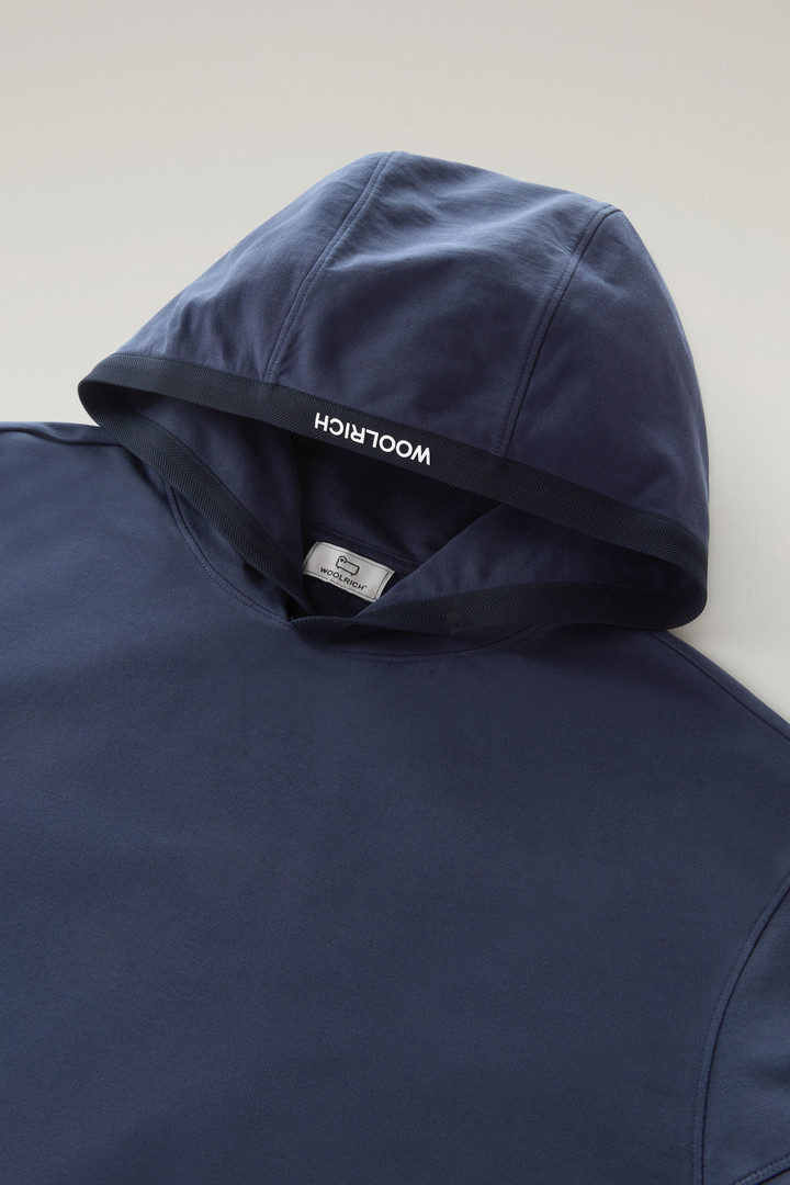 Sweat-shirt à capuche en pur coton avec poche Bleu photo 6 | Woolrich