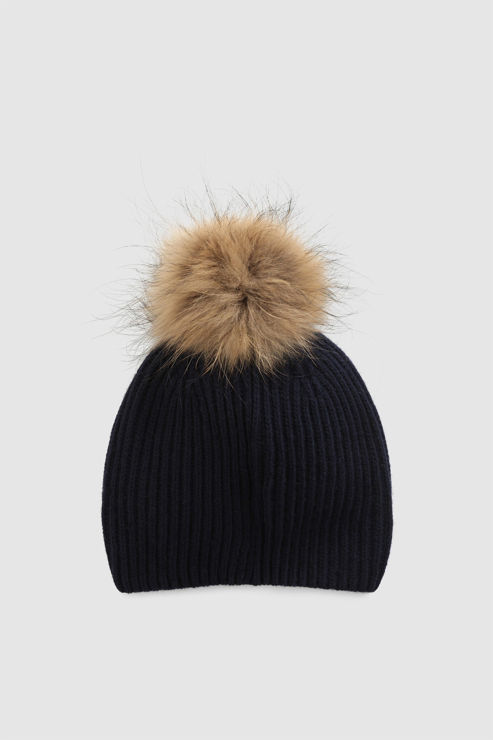 Girl's Serenitybeanie in Mixed Cashmere and Pompom Blue photo 2 | Woolrich