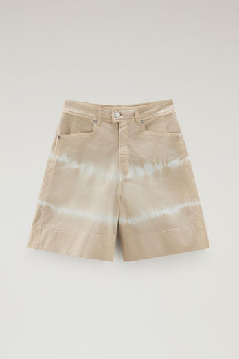 Garment-Dyed Stretch Cotton Twill Shorts Beige | Woolrich