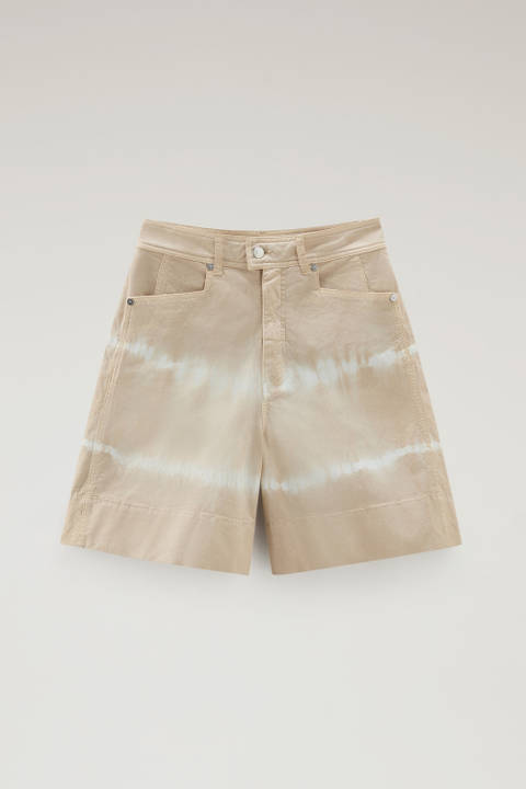 Pantalones cortos de sarga de algodón elástico teñidos en prenda Beige photo 2 | Woolrich