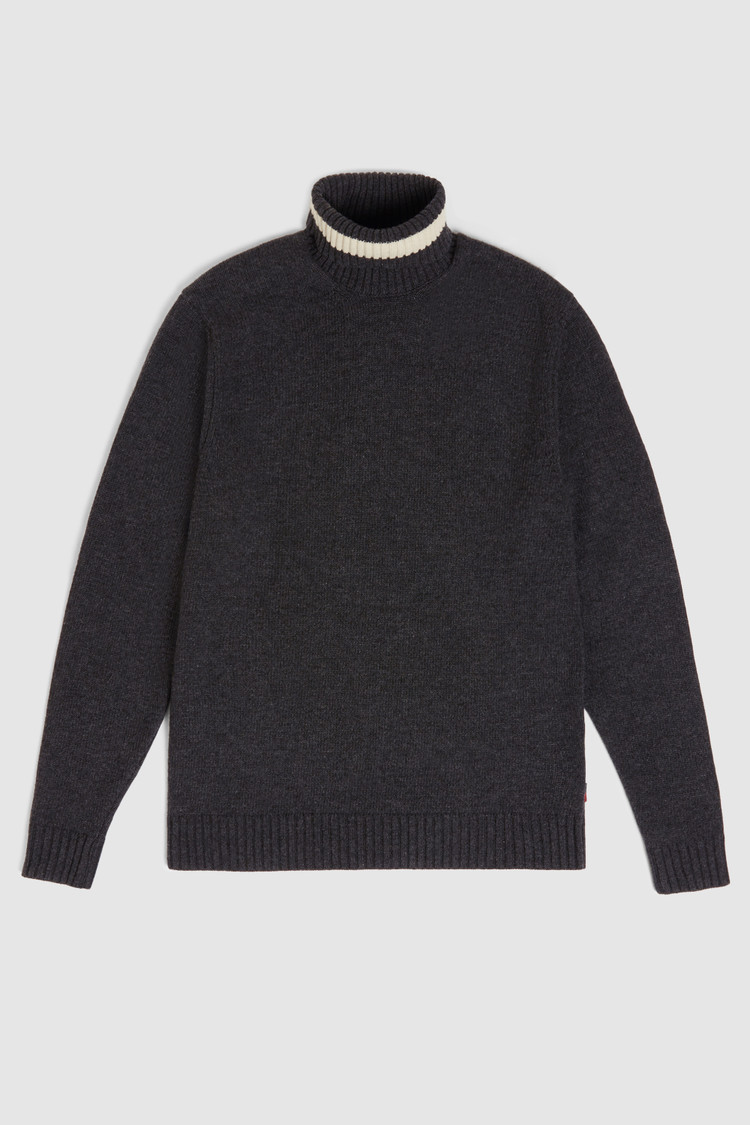 Color-block woolen coltrui