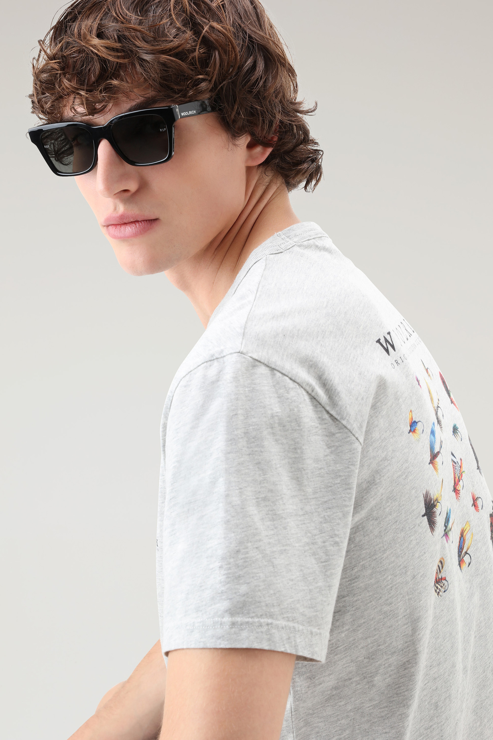 Lakeside T-shirt in Pure Cotton Jersey with Back Print Grey photo 4 | Woolrich