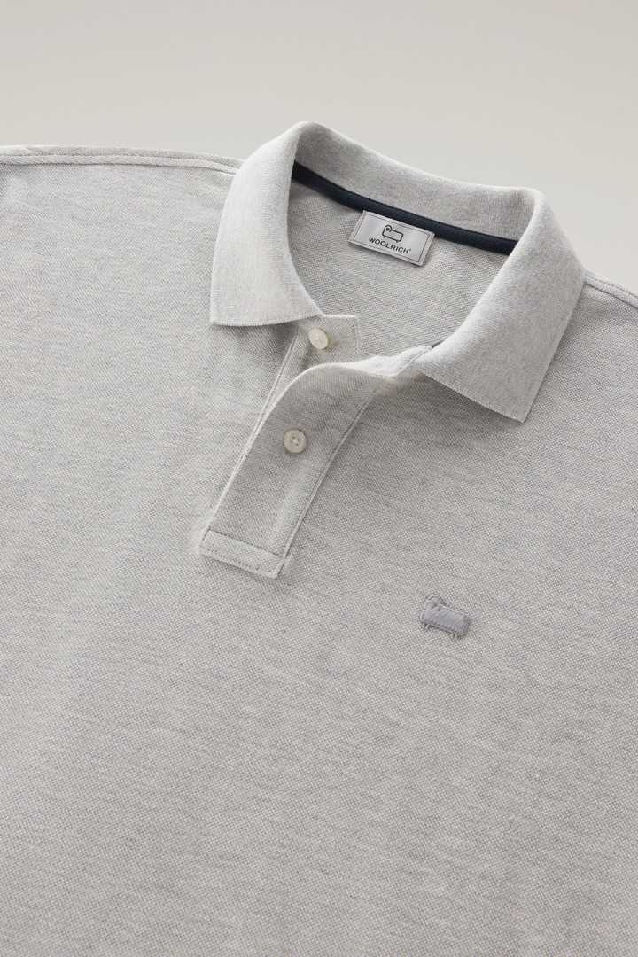Piquet Polo Shirt in Pure Cotton Gray photo 6 | Woolrich