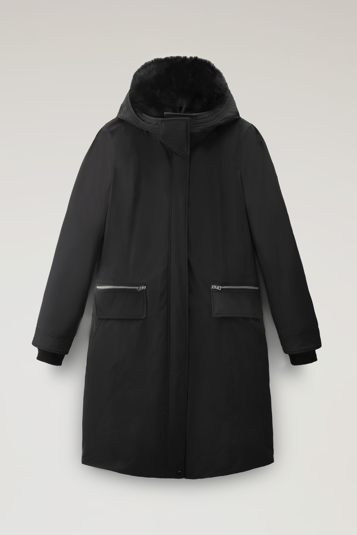 Mahan Fox Long Parka with detachable hood - Women - Black