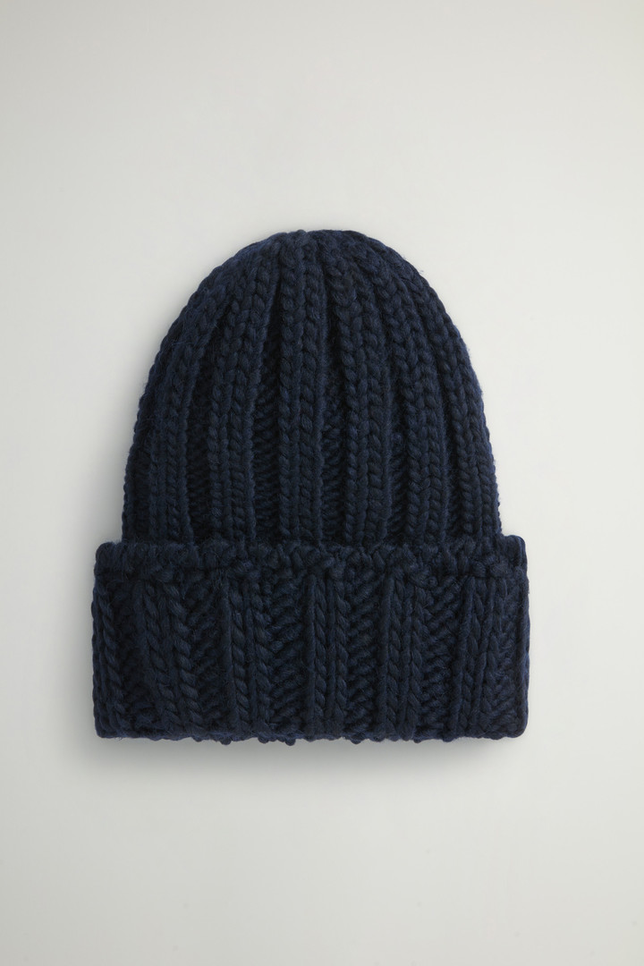 Ribbed Beanie in Wool and Alpaca Blend Blue photo 2 | Woolrich